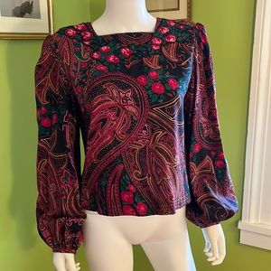 Anne Crimmins for Umi Collections vintage 80s/90s wool & silk challis blouse